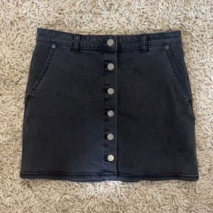 dark grey button up skirt